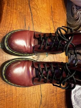 Dr Martes Ladies Burgundy Leather Lace-Up Boots